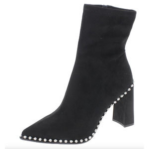 NEW Steve Madden Womens Black Suede Edita Zipper Ankle Booties